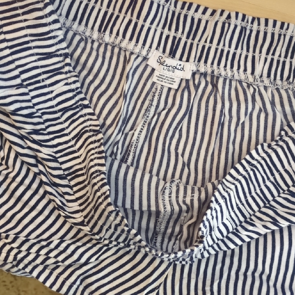 Splendid Navy and White Striped Lounge Shorts - Picture 4 of 8